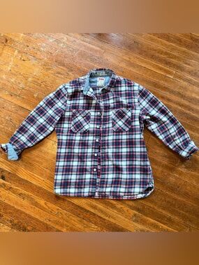 Levi's men’s Blue, Red & White Plaid Button-Down Shirt